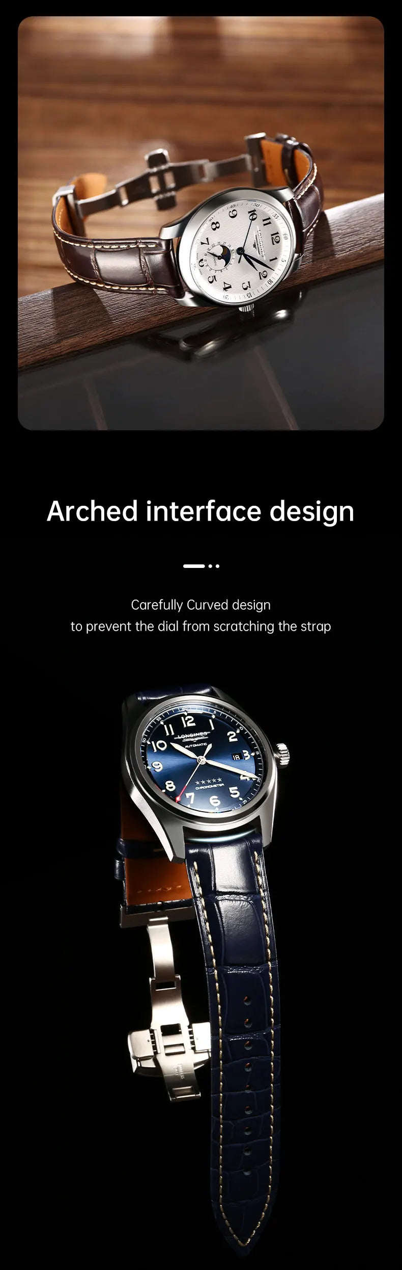 Maikes Longines Leather Watch Strap 20mm 21mm 22mm Accessories Watchbands Braceletes For Fossil Hamilton Watch Band