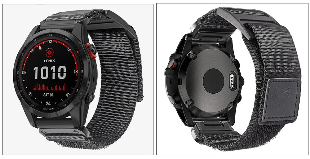 HEMSUT Nylon Quickfit Watch Strap – 20–26mm for Garmin Fenix & Forerunner