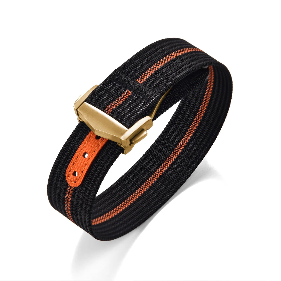 Ribbed Nylon & FKM Rubber Watch Strap – 18–22mm Folding Buckle for Omega, Tudor & Seiko