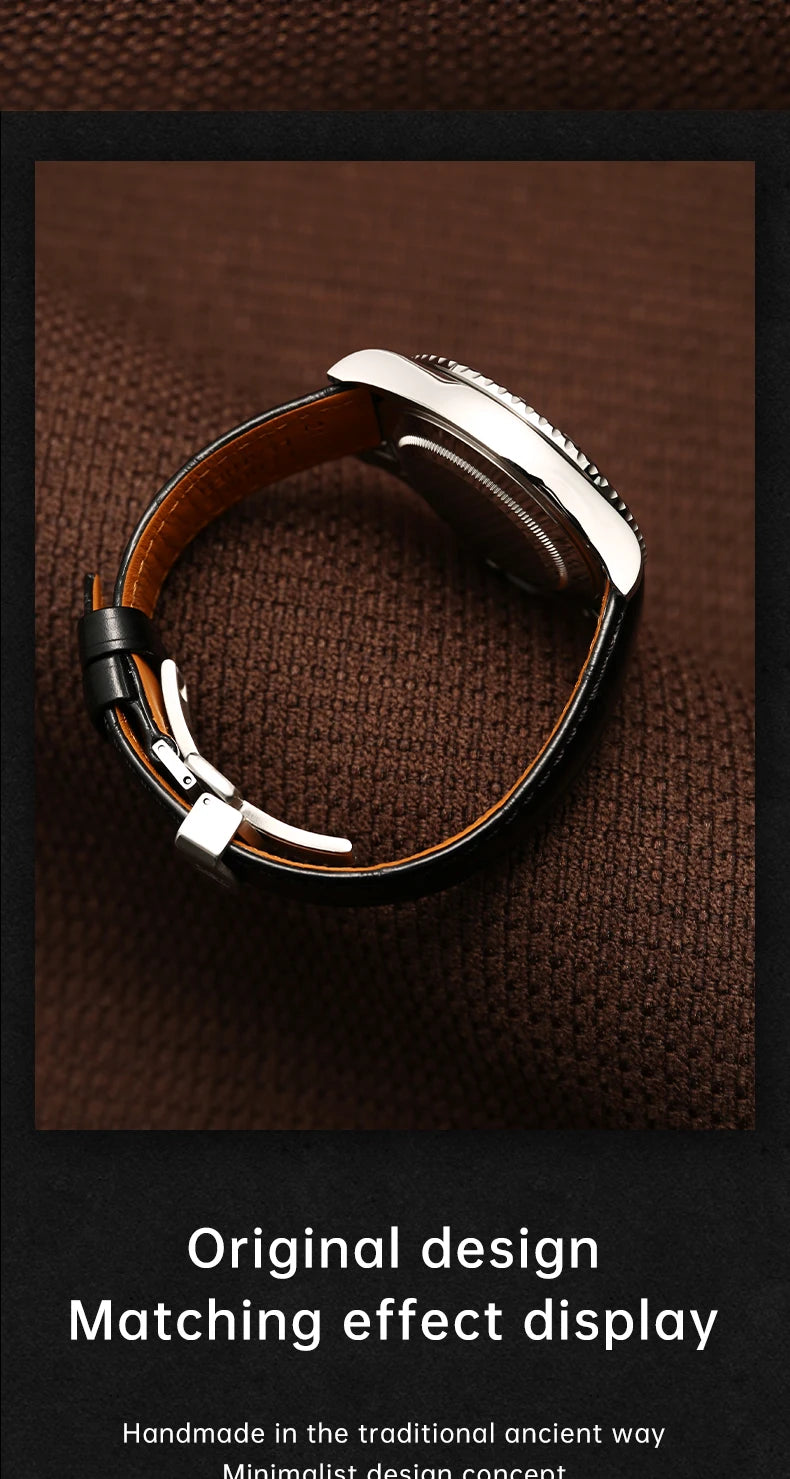 MAIKES Luxury Leather Watch Strap Quick Release Accessories For Rolex Omega IWC Watchbands Green 19mm 20mm 21mm 22mm Watch Band