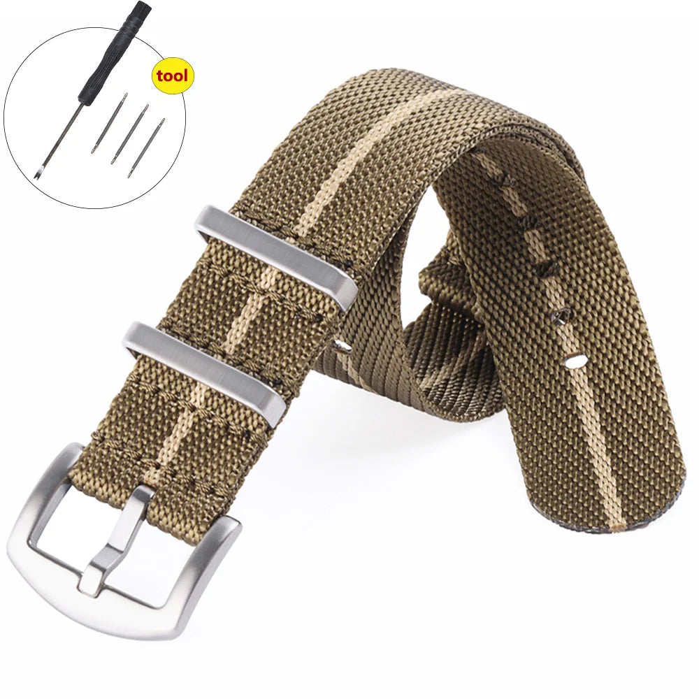 High Density Nylon Watch Band 20–22mm