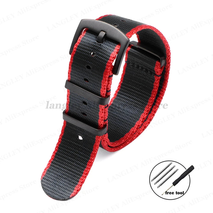 Premium Nylon Watch Strap 20/22mm (Black Buckle)