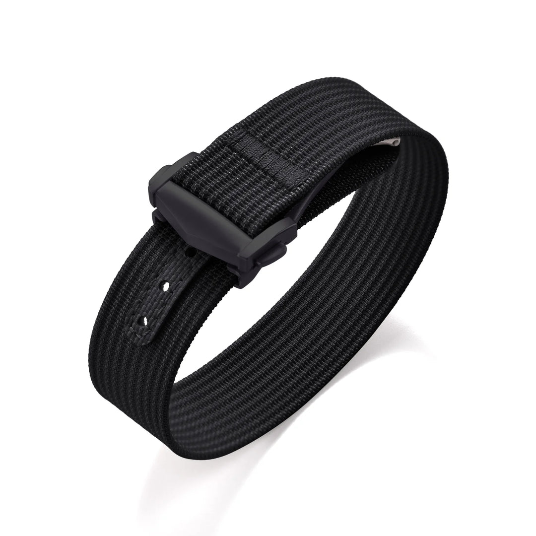 Ribbed Nylon & FKM Rubber Watch Strap – 18–22mm Folding Buckle for Omega, Tudor & Seiko