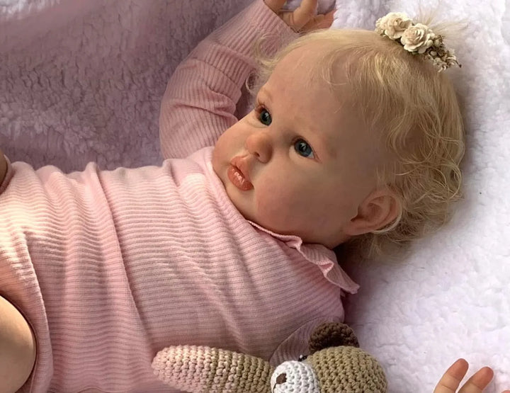 24" Ellie Realistic Toddler Girl Reborn Doll (Soft Touch, Hand‑Rooted Hair)
