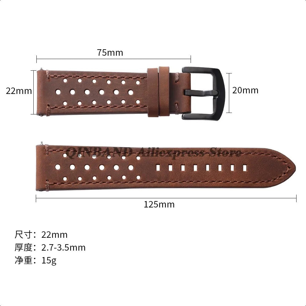 Soft Cowhide Leather Watch Band 18–24mm for Huawei Watch GT4/GT5