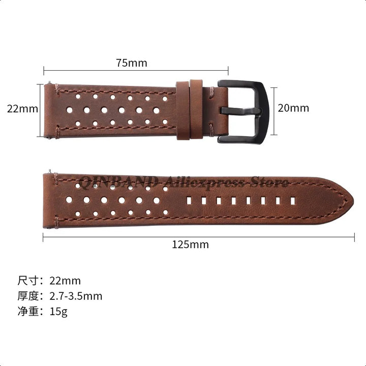 Soft Cowhide Leather Watch Band 18–24mm for Huawei Watch GT4/GT5