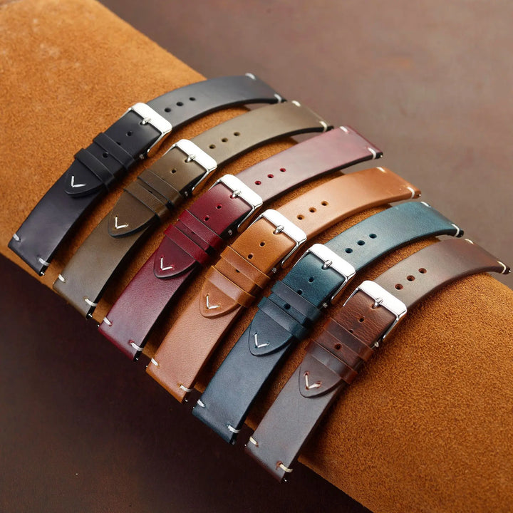 Wax Genuine Leather Watch Band 18–24mm