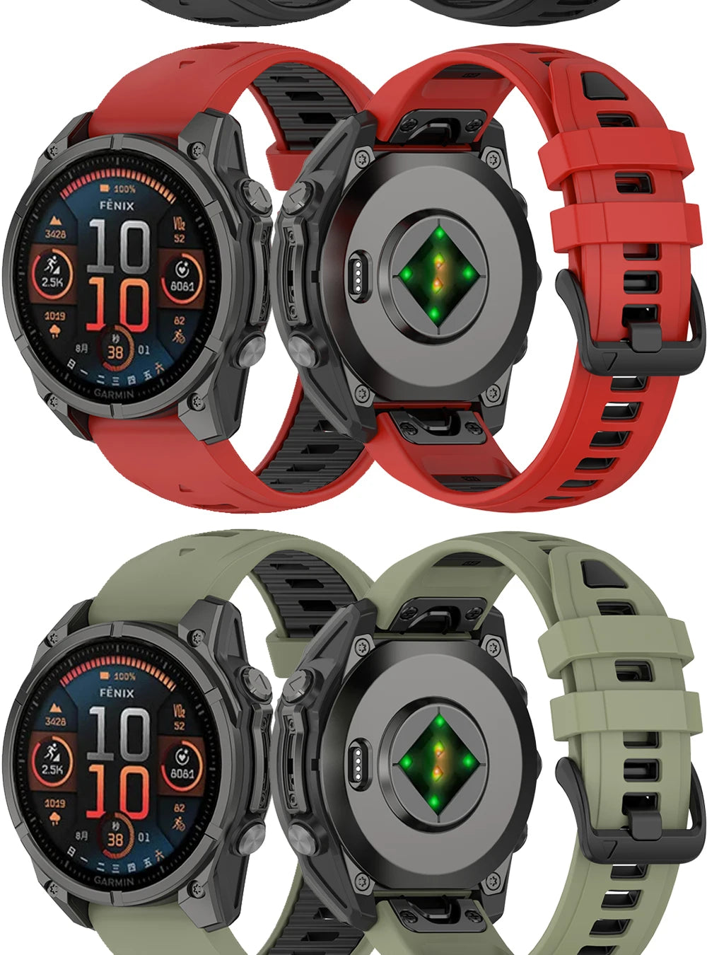 EasyFit Silicone Watch Strap 20/22/26mm for Garmin Fenix 5–8 Series
