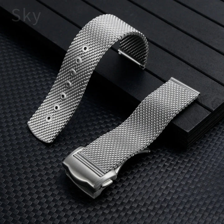 Milanese Mesh Steel Watch Band 20mm for Omega Haima 300