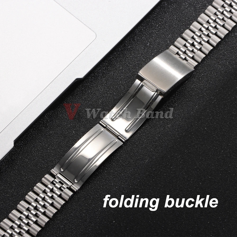 19mm 20mm 21mm Curved End Stainless Steel Watch Bands for Rolex DATEJUST for Jubilee Solid Strap Bracelet Men Woman Watchband