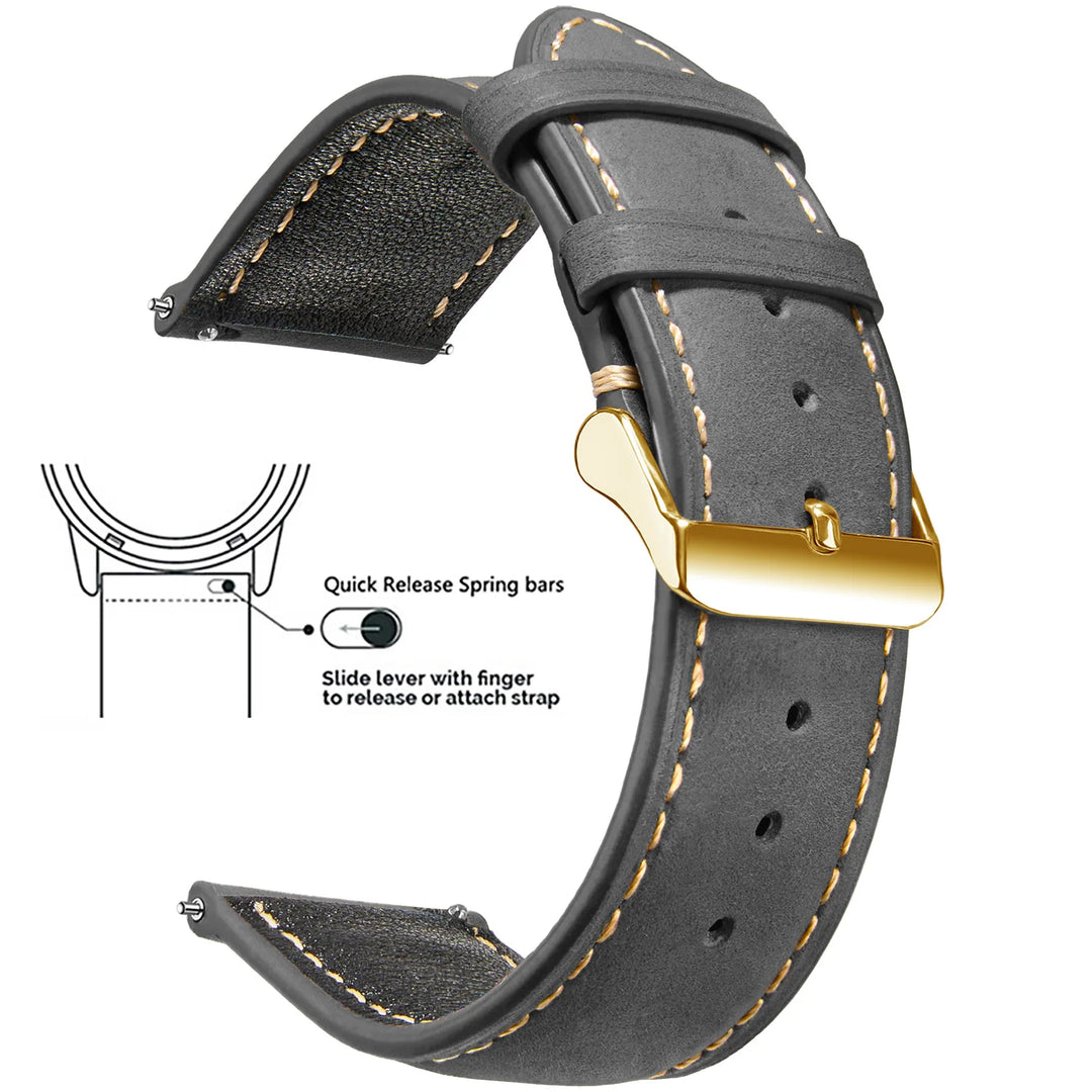 Wax Vintage Leather Watch Strap 14–24mm