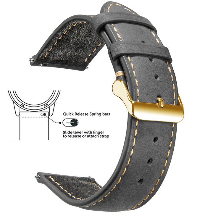 Wax Vintage Leather Watch Strap 14–24mm
