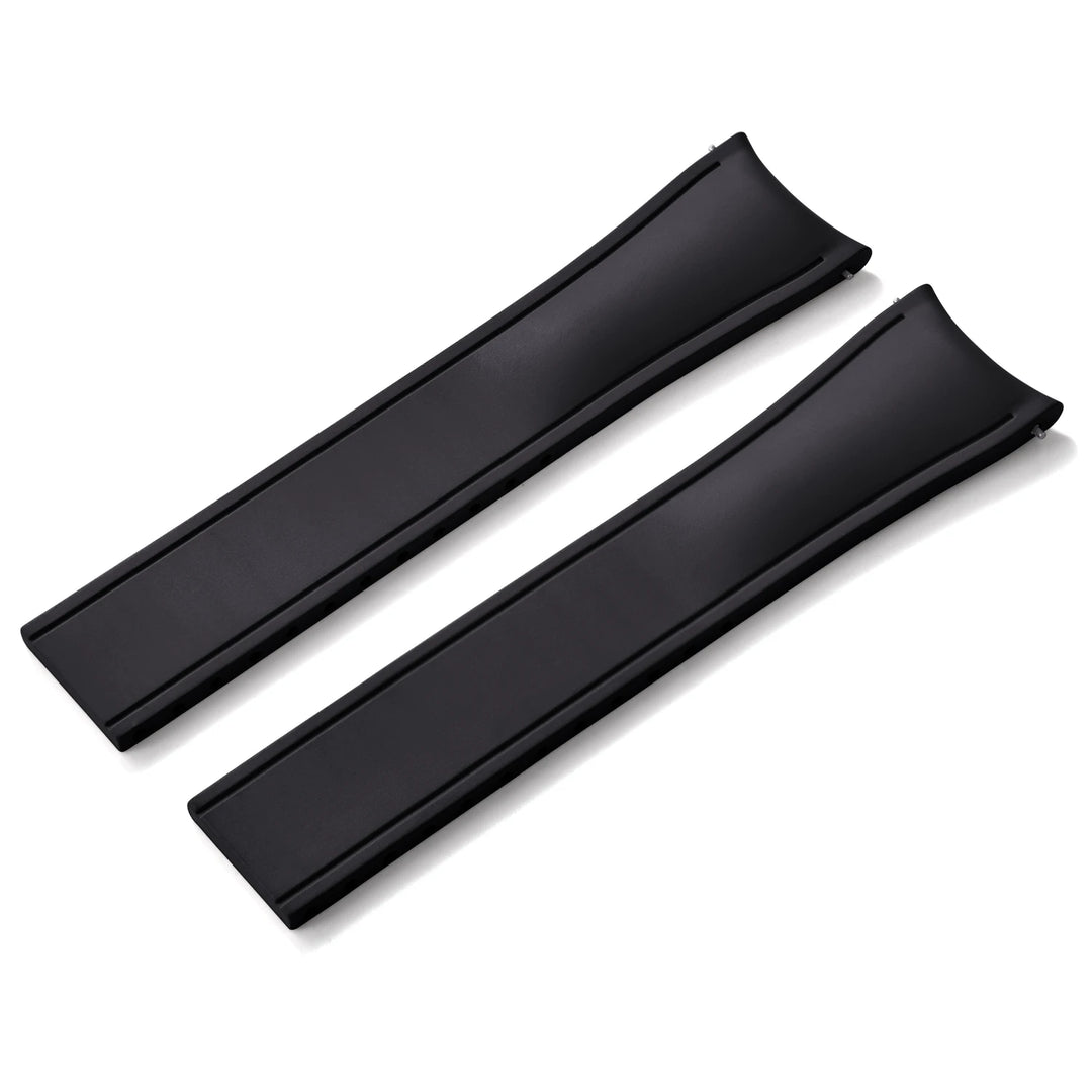 Premium Grade Curved Rubber CTS Strap 20mm 22mm Quick Release Butterfly Buckle Watch Bands FKM Rubber Strap For Cut To Size