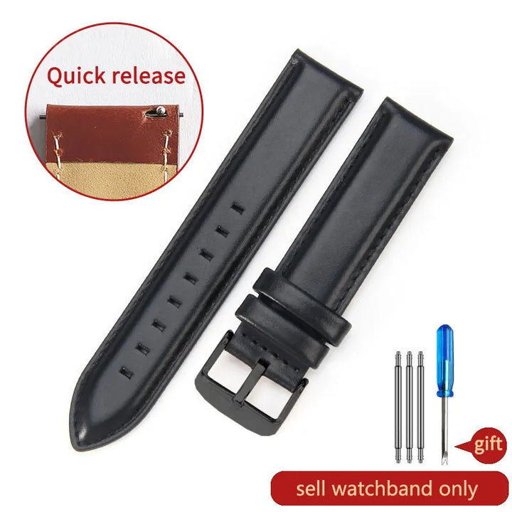 DW Classic Genuine Leather Watch Strap – 14–22mm, Waterproof & Soft
