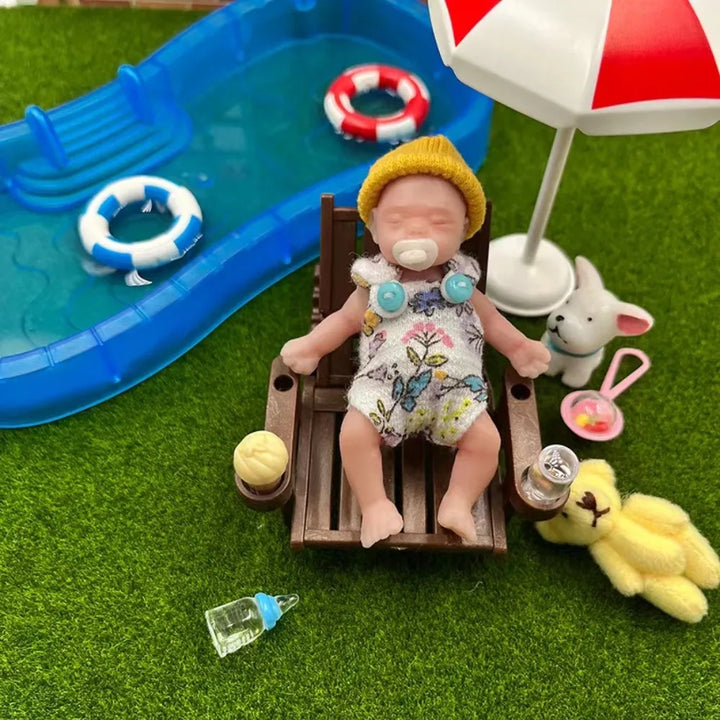 8 cm Mini Full‑Silicone Reborn Girl Doll