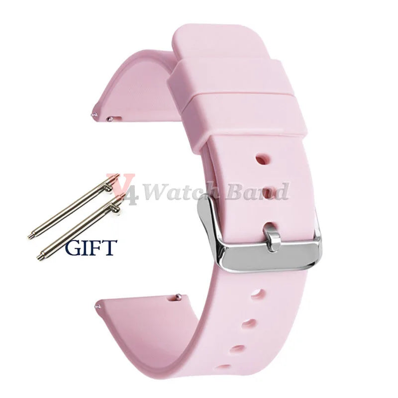 Universal Watch Straps 20mm 22mm 24mm 14mm 16mm 18mm Quick Release Silicone Band for Samsung for Huawei Women&Men Accessories