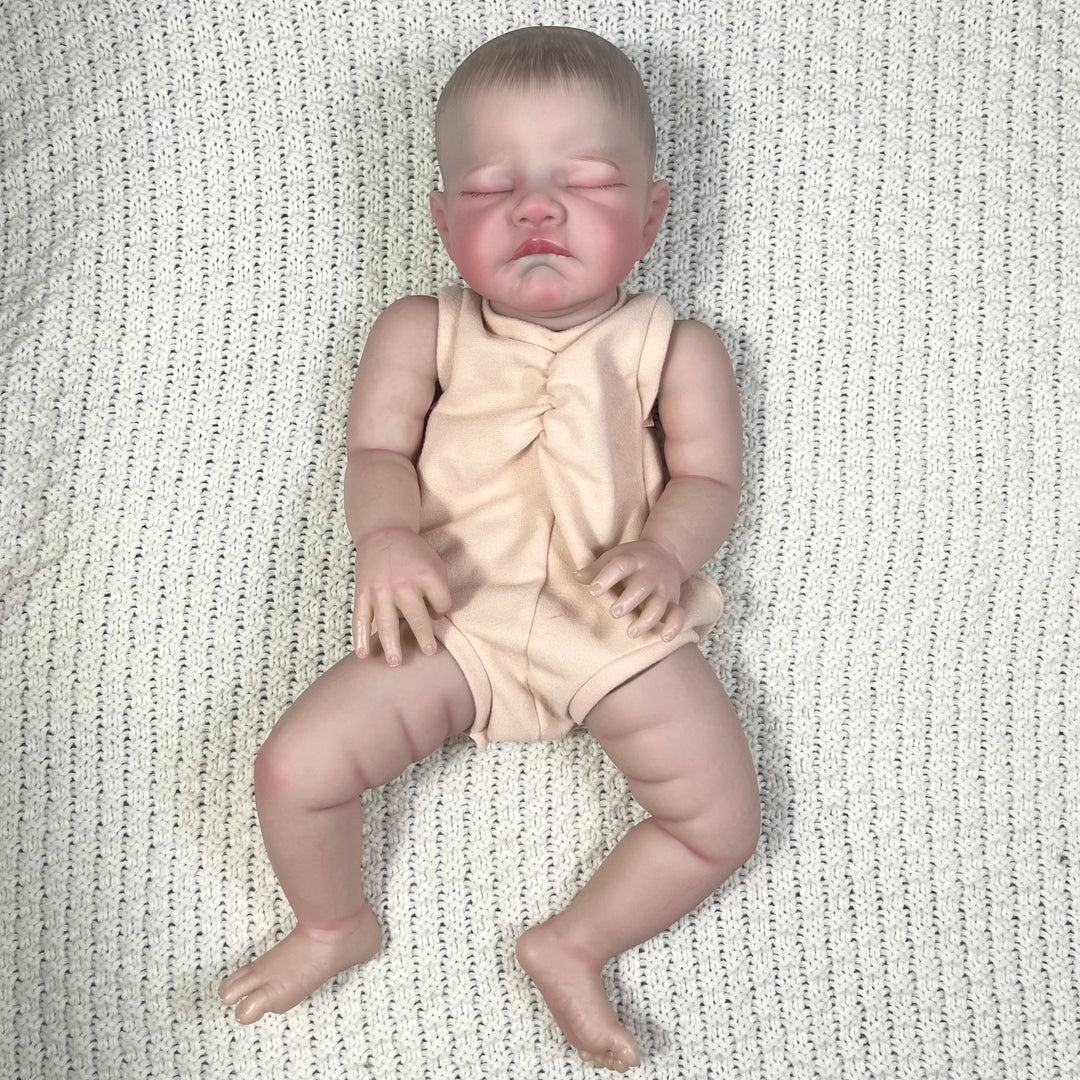 20″ August Painted Reborn Doll Parts – 3D Skin with Visible Veins & Cloth Body (DIY)