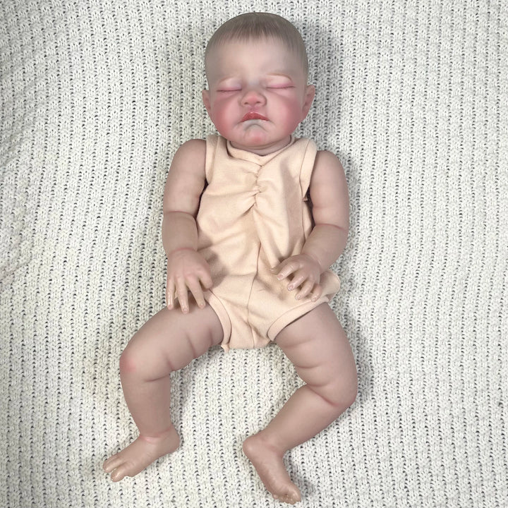 20″ August Painted Reborn Doll Parts – 3D Skin with Visible Veins & Cloth Body (DIY)