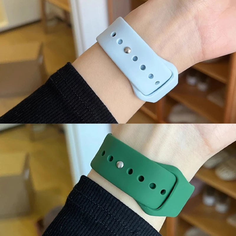 Strap For Apple Watch band 45mm 44mm 42mm 49mm 40mm 41mm Silicone Sport bracelet correa iWatch Series 9 8 7 6 5 3 4 3 SE Ultra 2