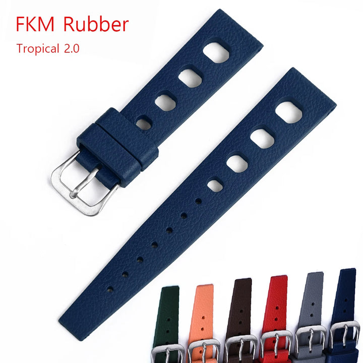 New Tropical Fluororubber Strap For Oris S-eiko Citizen Quick Release Watch Band 20mm 22mm FKM Tropical Strap Smart Watch Strap