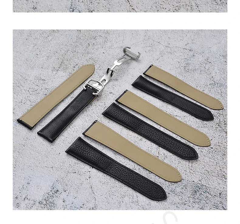 Cowhide Watch Strap Accessories for Cartier Tank – 16–23mm, Stainless Steel