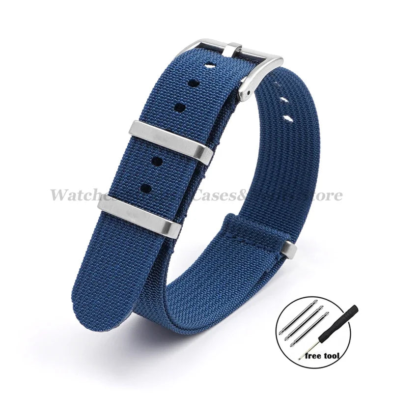Universal Fabric Braid Watch Band 18mm 20mm 22mm Belt Men Nylon Bracelet for Omega for Huawei Watch GT4/GT3/2 Watch Accessories