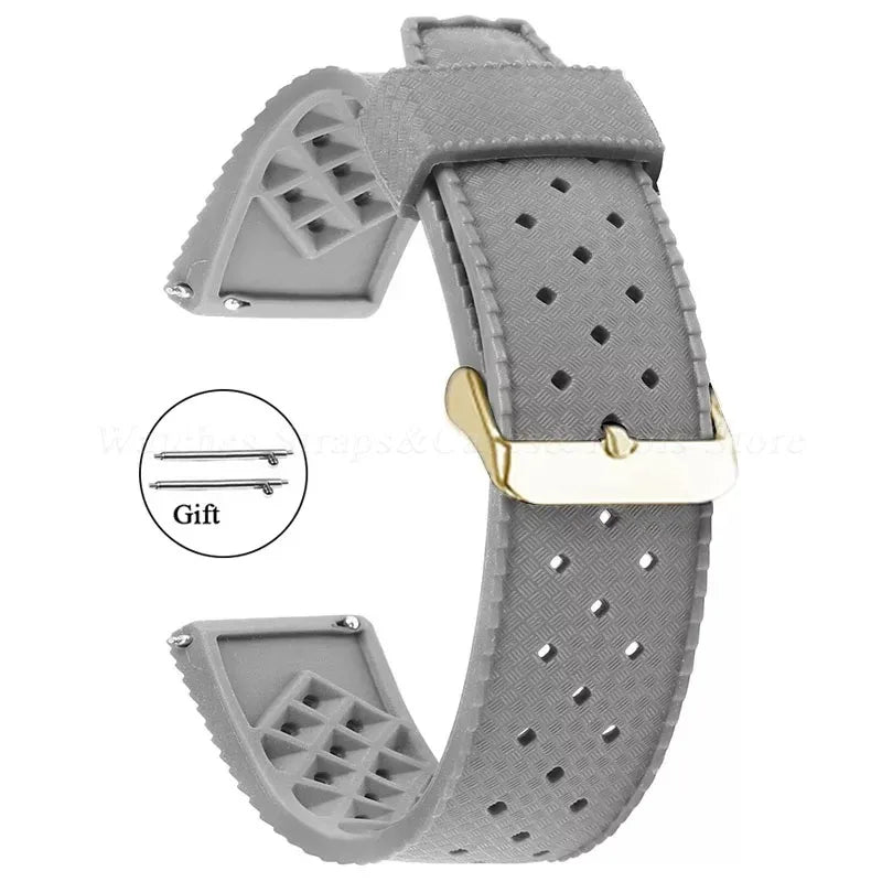 Premium Grade Tropic Silicone Watch Strap 20mm 22mm For Seiko For Oris For Omega Quick Release Diving Waterproof Rubber Bracelet