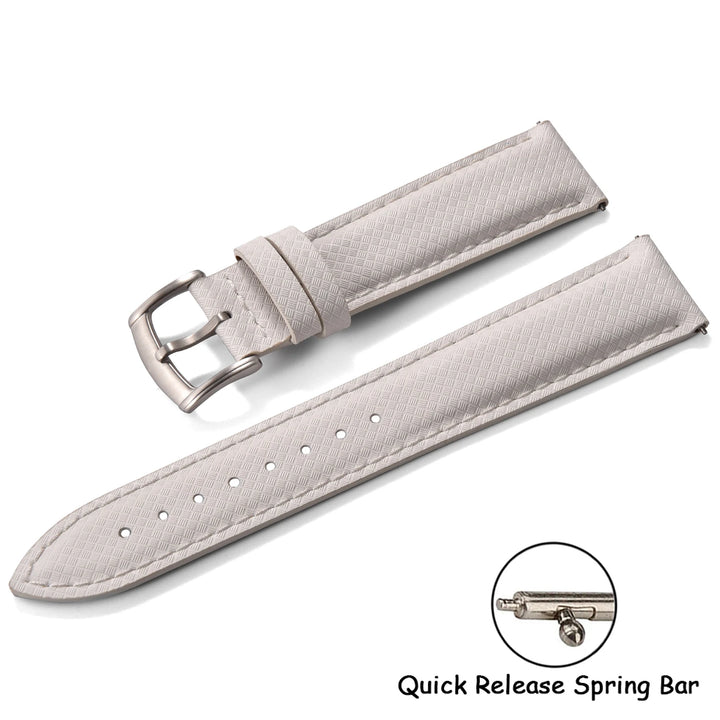 FKM Rubber Leather Watch Band 18/19/20/22mm Quick Release Sailcloth Leather Strap Butterfly Buckle Band For Omega Seiko Cartier