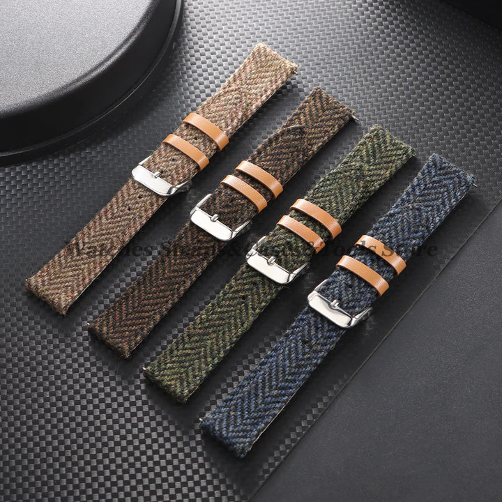 Vintage Leather Nylon Strap (18–22mm) – Quick Release Replacement