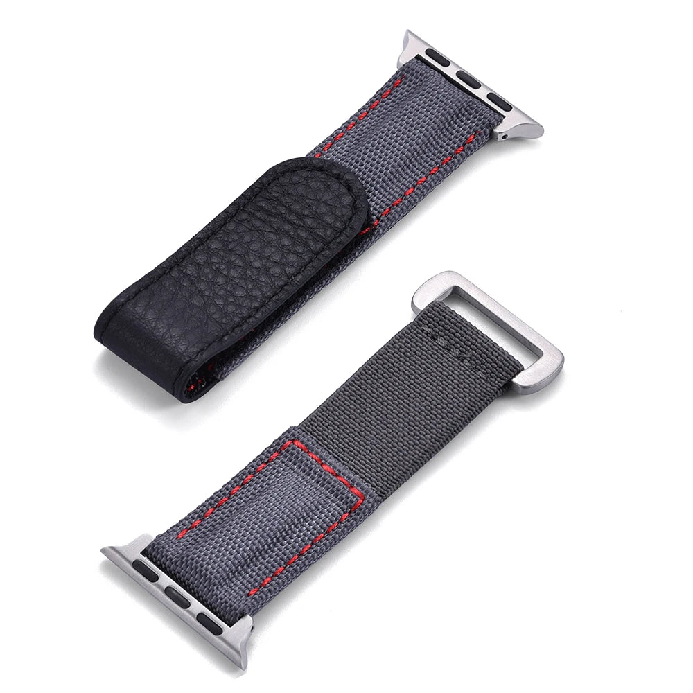 Braided Nylon Solo Loop For Apple Watch Band 45mm Ultra 2 49mm 38mm 44mm 40 41mm 42mm Leather Bracelet Series 10 9 8 7 5 se Belt