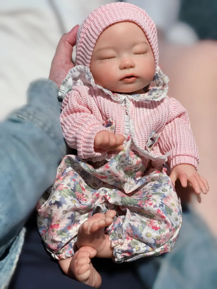 35 cm (13.7″) Soft Silicone Reborn Baby Girl – Full‑Body Handmade Doll
