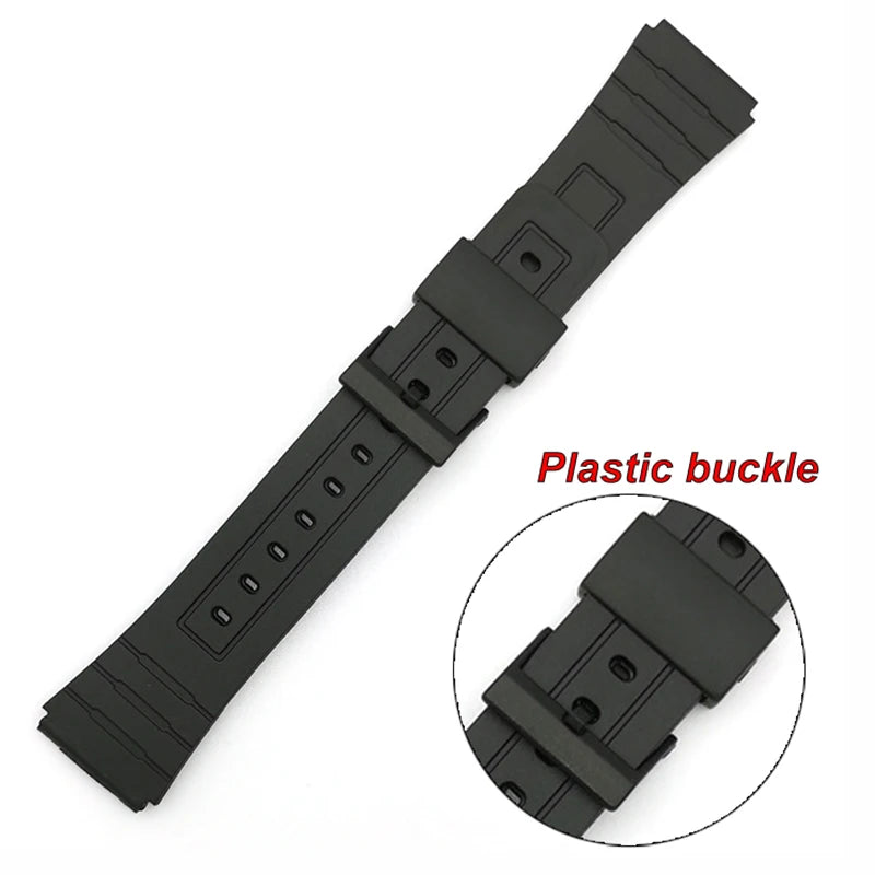 Silicone Watch Strap for Casio – 12–22mm, W800H/F91W/AE1200 Series