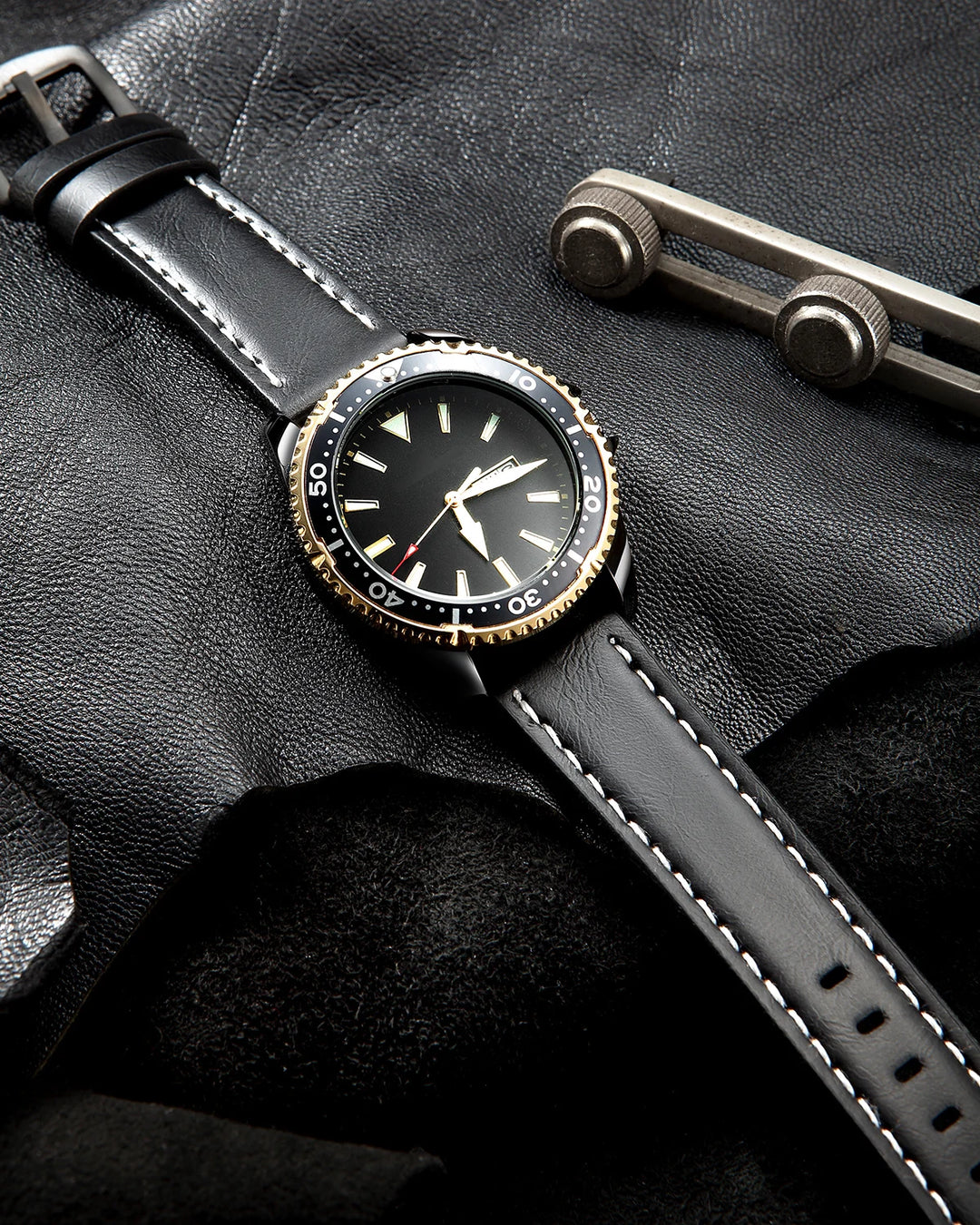 Fashion Vintage Leather Watch Strap – 18–24mm, Stainless Steel Buckle