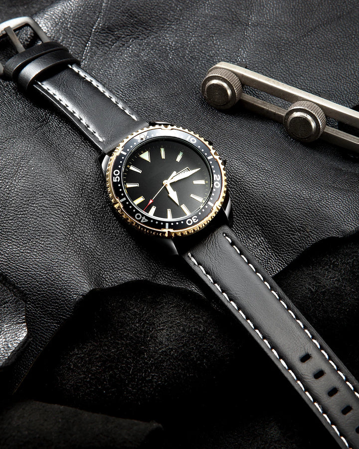 Fashion Vintage Leather Watch Strap – 18–24mm, Stainless Steel Buckle