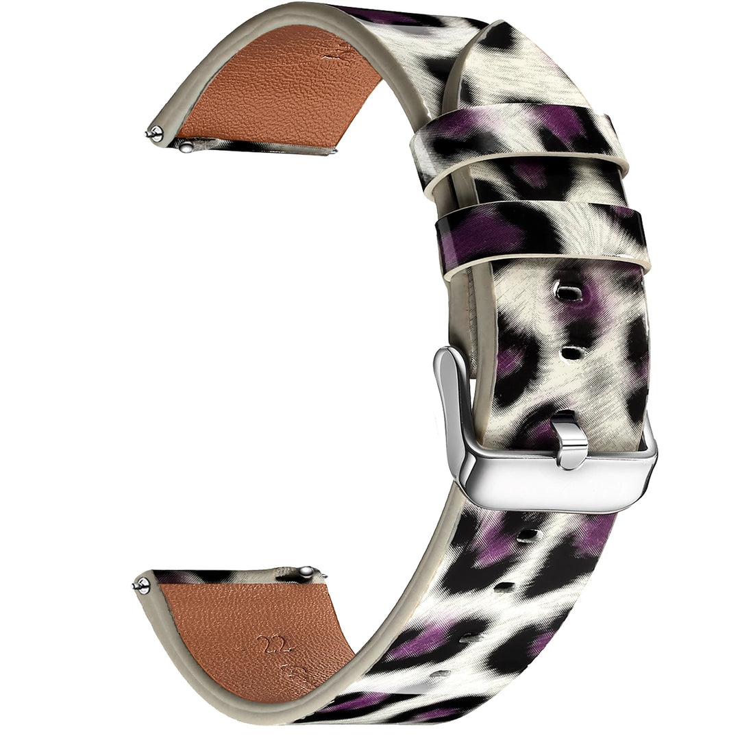 Leopard Print Leather Watch Strap 20/22mm (Quick Release)