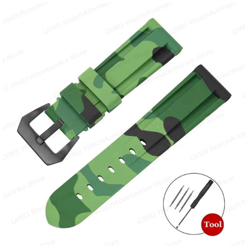 Panerai Silicone Watch Strap – 20–26mm, Waterproof Rubber Band