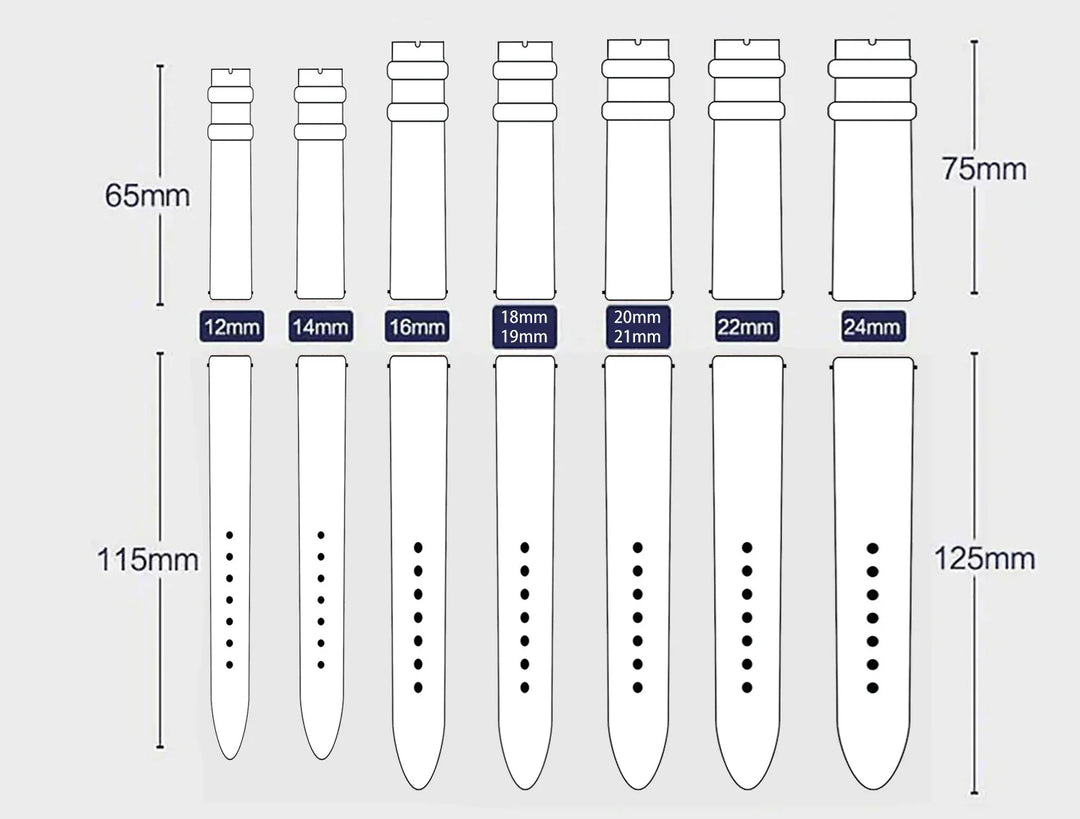 Top Grain Leather Watch Band 12–24mm (Quick Release)