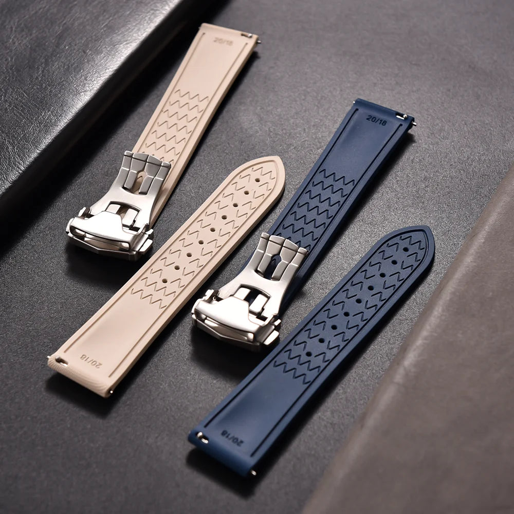 High Quality FKM Rubber Watch Strap 20-21-22mm For Omega X Swatch MoonSwatch Men Women Sport Waterproof Folding Buckle Watchband