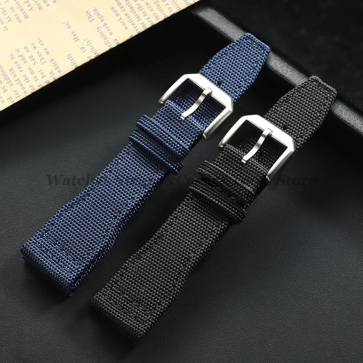 Premium Nylon Canvas Watch Band for IWC Pilot 20mm 21mm 22mm Cowhide Wristbelt Men Women Sport Watch Strap Replacement Bracelets
