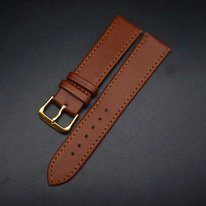Black & Brown PU Leather Watch Strap (12–22mm)
