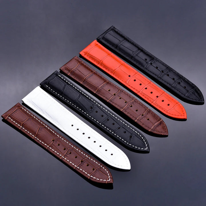Universal Cowhide Leather Watch Strap – 18-22mm with Butterfly Buckle