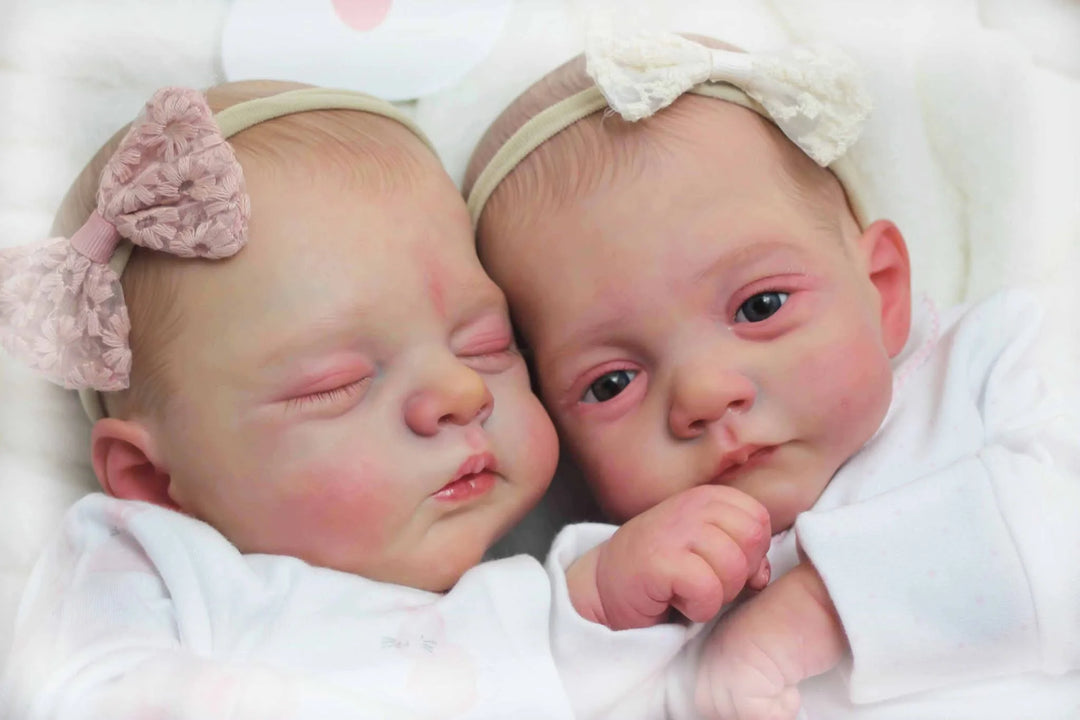 18″ Irys & Lily Reborn Twins – Handmade Lifelike Baby Dolls with 3D Skin & Multi‑Layer Painting