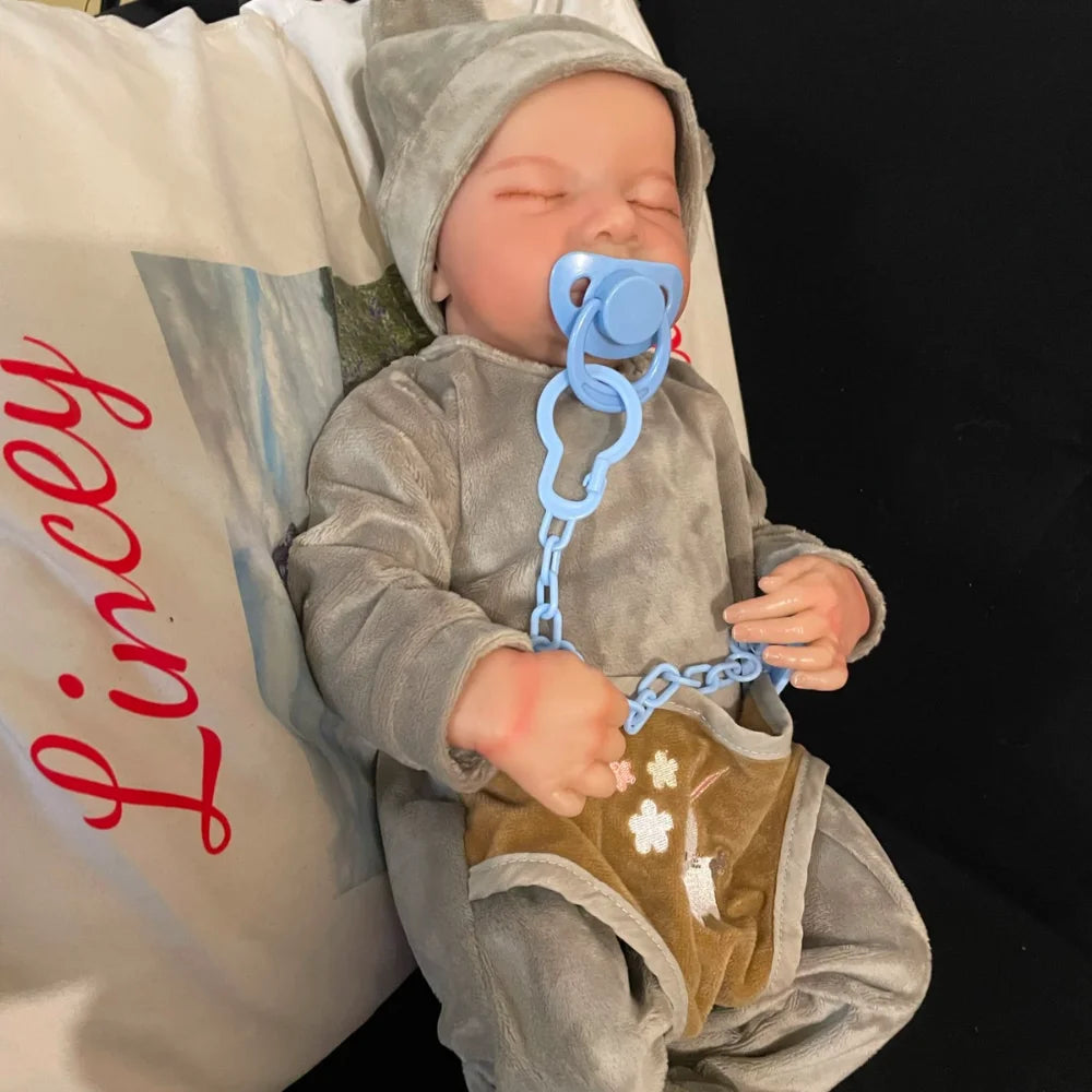 20″ Finished Levi Reborn Baby Doll – Lifelike Sleeping with 3D Painted Skin