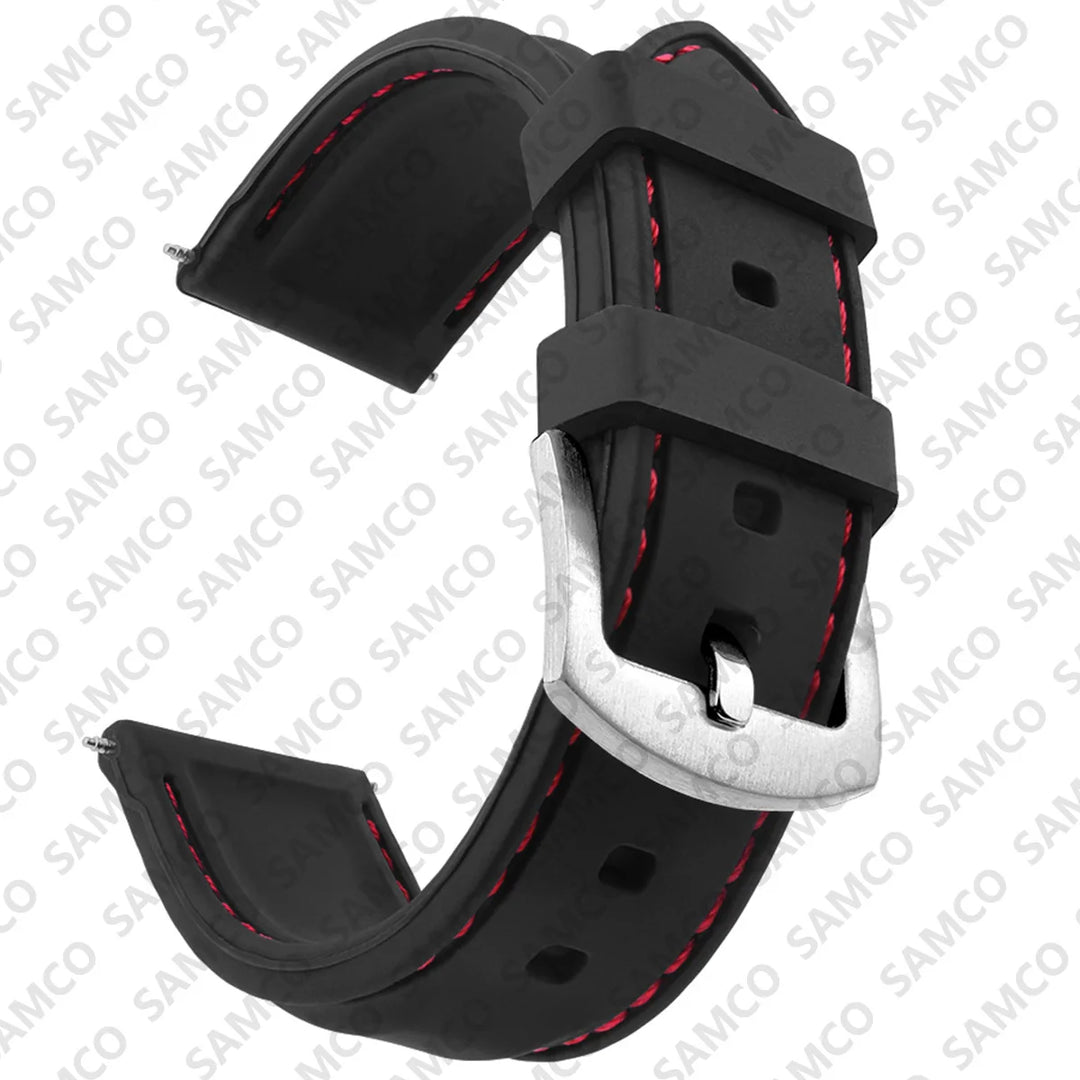 Silicone Rubber Watch Band 18–26mm (Soft & Comfortable Replacement Strap)
