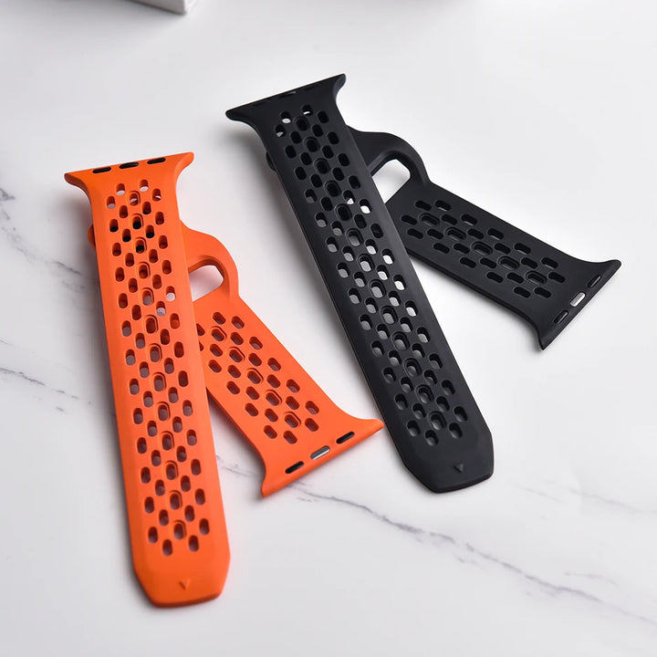 FKM Rubber Strap For Apple Watch Ultra 2 Band 49mm 9 8 7 45mm 41mm Rubber Bracelet Wristband iWatch 6 5 4 SE 44mm 40mm 42mm Band