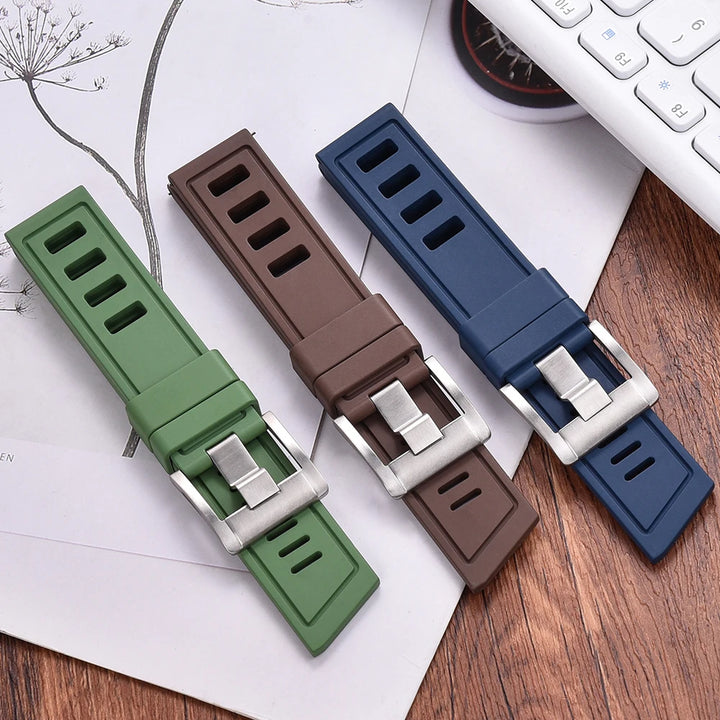 New Design SOFO Fluororubber FKM Watch Strap 20mm 22mm Waterproof Quick Release Watchbands For Each Brand Diving Watches