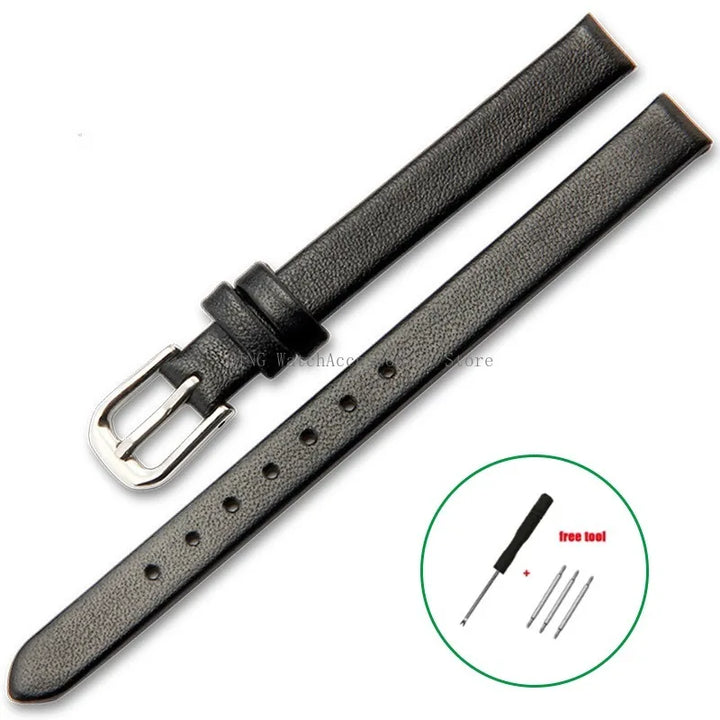 Universal Slim Soft Leather Watch Strap – 6–16mm, Cowhide