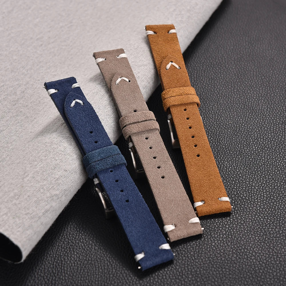 Suede Leather Watch Strap – 20-22mm Quick Release