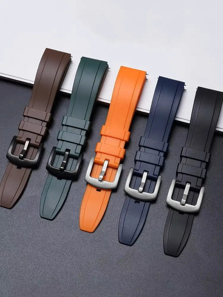 Silicone Rubber Watch Band 20–26mm (Quick Release, Waterproof)