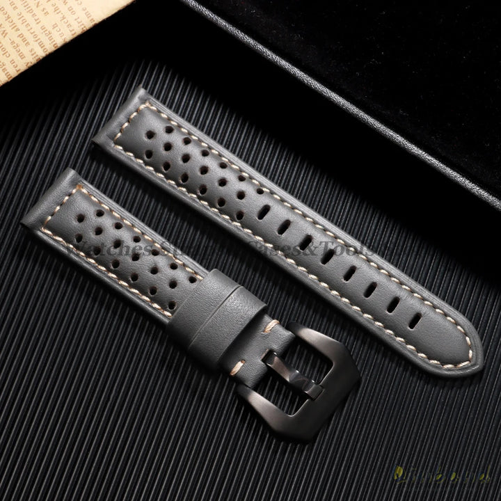 Handmade Cowhide Breathable Leather Watch Band 18mm 20mm 22mm 24mm 26mm for Panerai for Omega Men's Strap Watchband Accessories